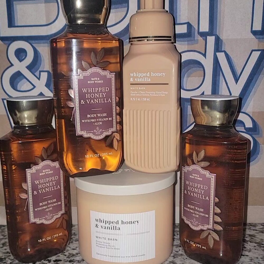🎉 NEW HTF BATH & BODY WORKS WHIPPED HONEY & VANILLA GIFT SET